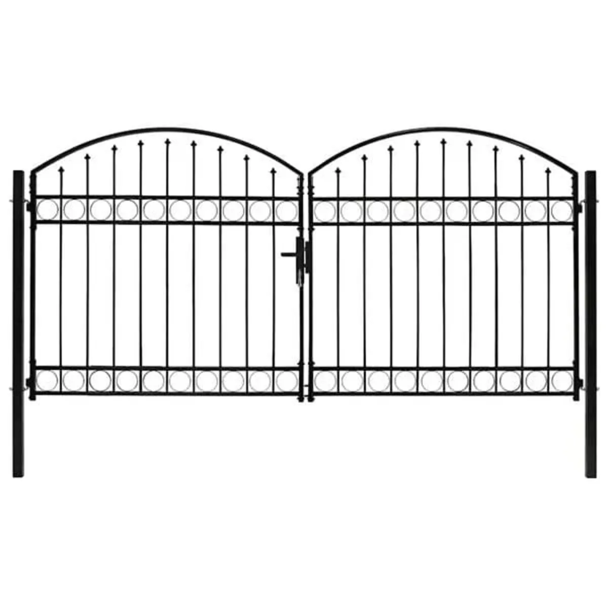 Fence Gate "ASSEN" Double Door with Arched Top Ste - Image 3