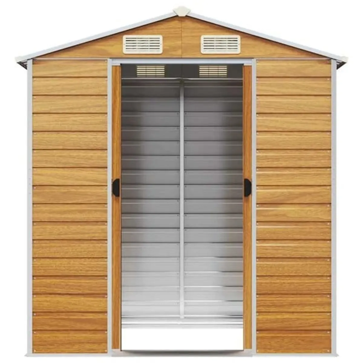 Garden Shed Light Brown 191x130x198 cm Galvanised - Image 4