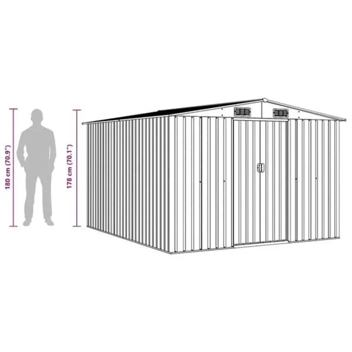 Garden Shed 257x298x178 cm Metal Anthracite

Descr - Image 4