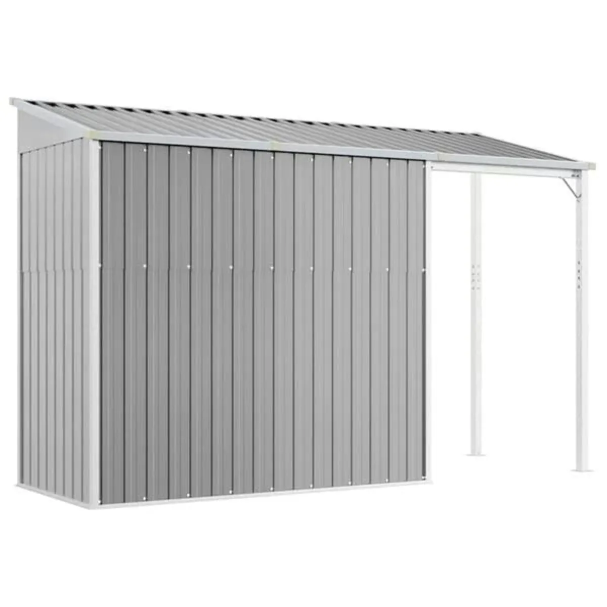 Garden Shed with Extended Roof Light Grey 277x107x - Image 4