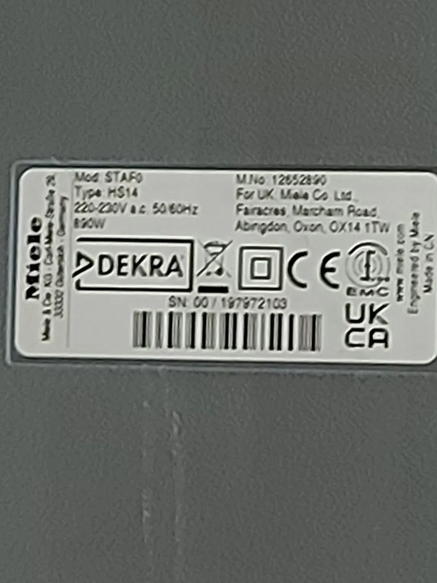 Miele Vacuum Cleaner, Model. STAFO, Type HS14 - Image 4
