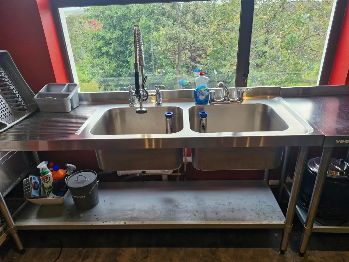Vogue Double Sink Left Hand Drainer and taps