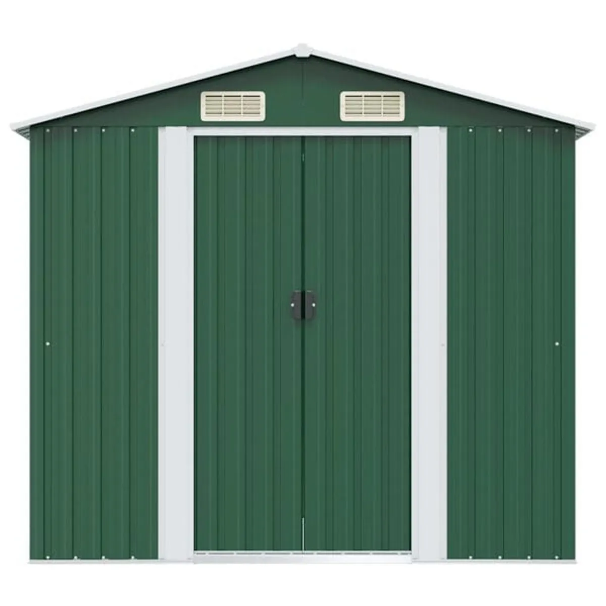 Garden Storage Shed Green Metal 204x132x186 cm

De - Image 4