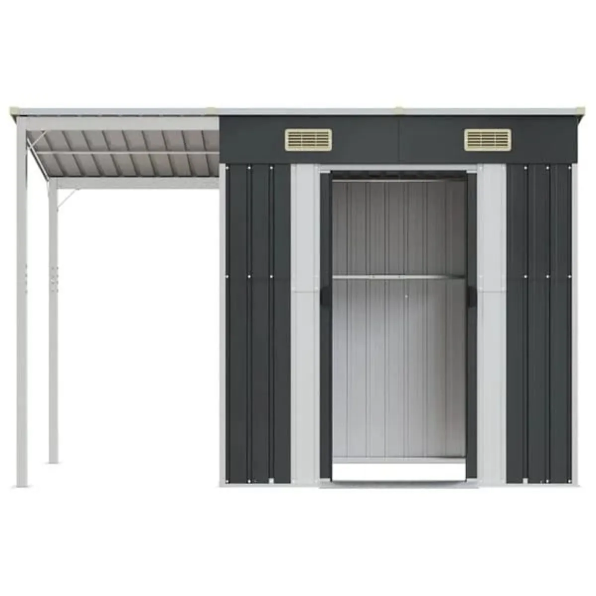 Garden Shed with Extended Roof Anthracite 277x107x - Image 4