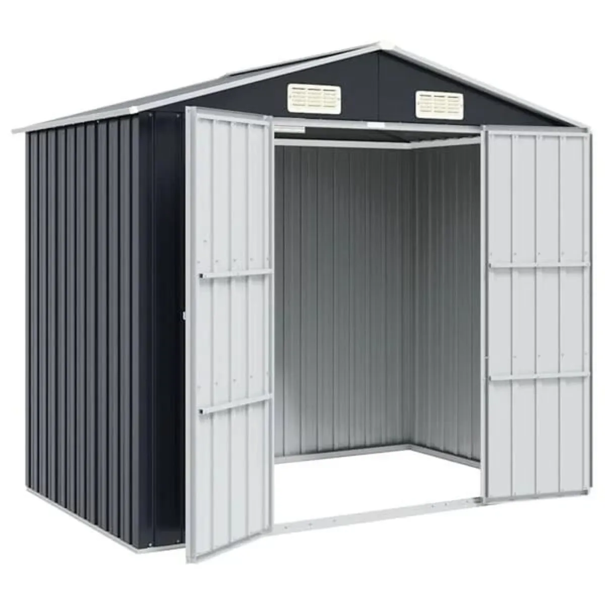 Garden Shed Anthracite 205x129x183 cm Galvanised S - Image 3
