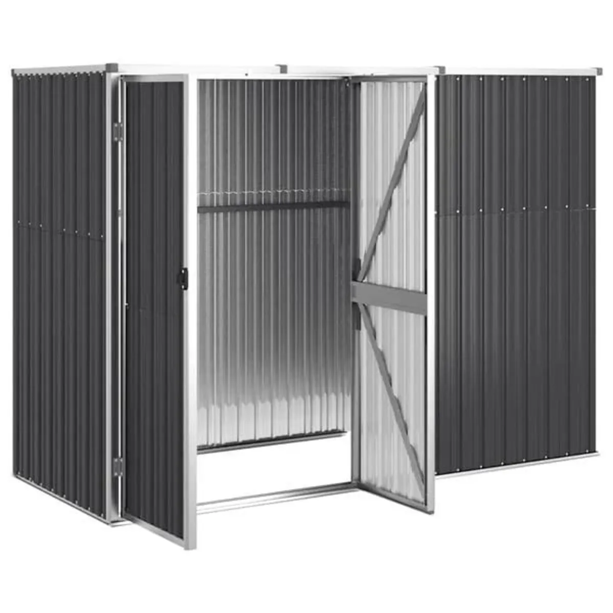 Garden Tool Shed Anthracite 225x89x161 cm Galvanis - Image 4
