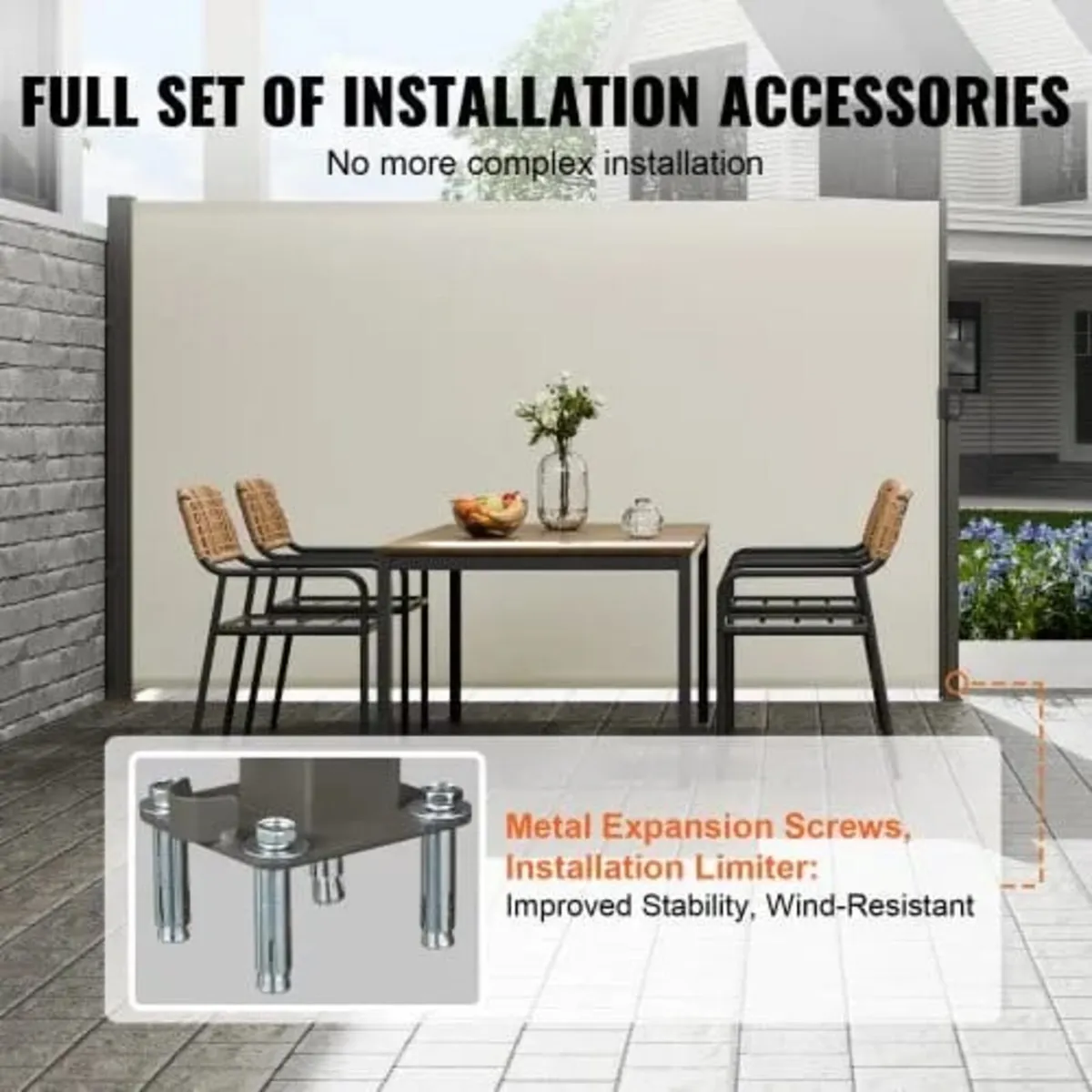 Retractable Side Awning, 71''x 118'' Outdoor Priva - Image 4
