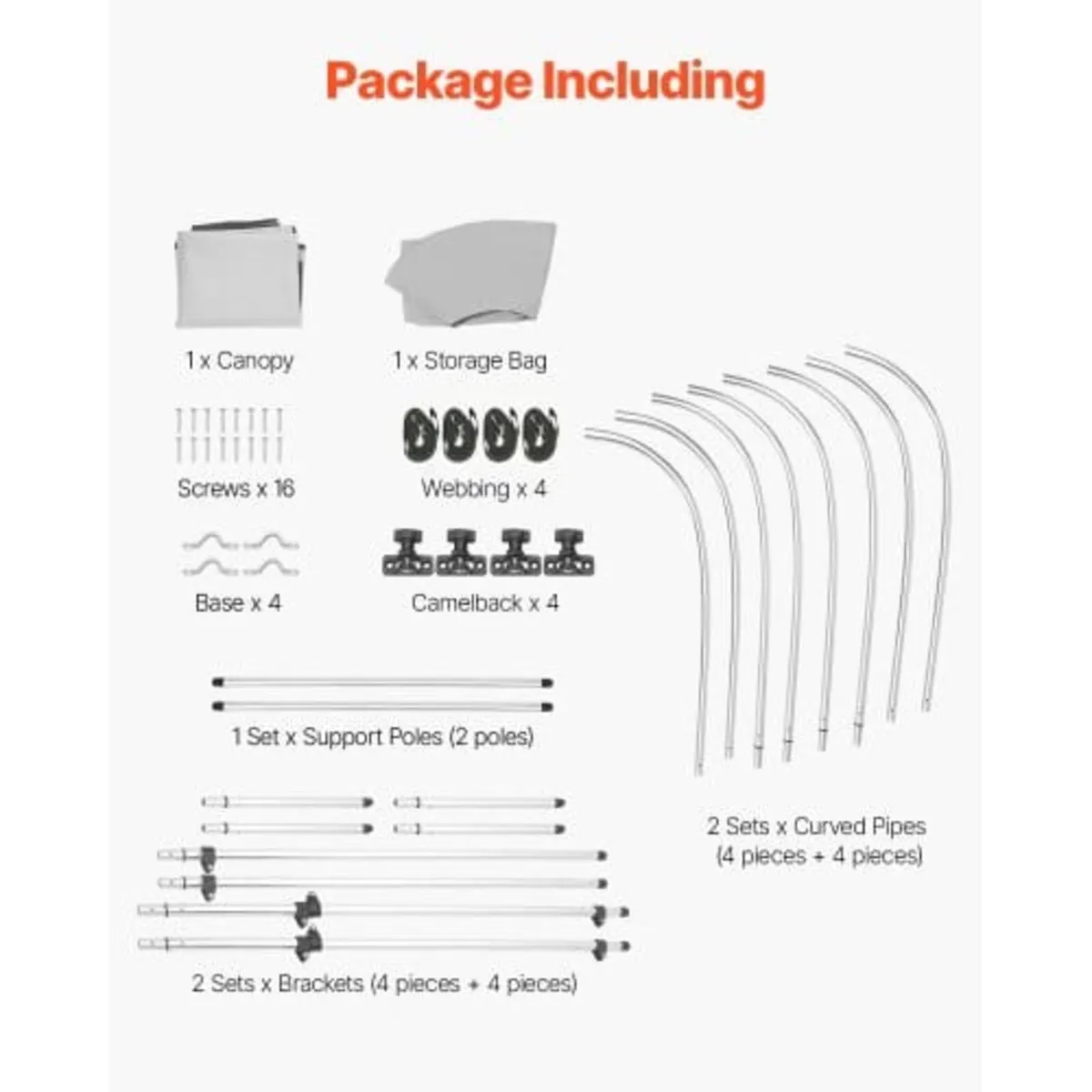 4 Bow Boat Bimini Tops, 600D Polyester Canopy with - Image 4