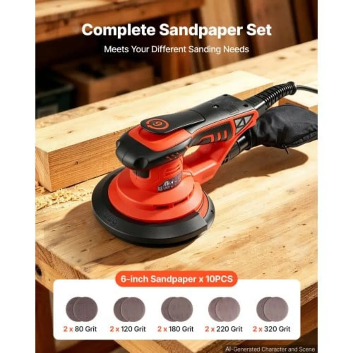 152mm Random Orbital Sander 400W Brushless Orbital - Image 2