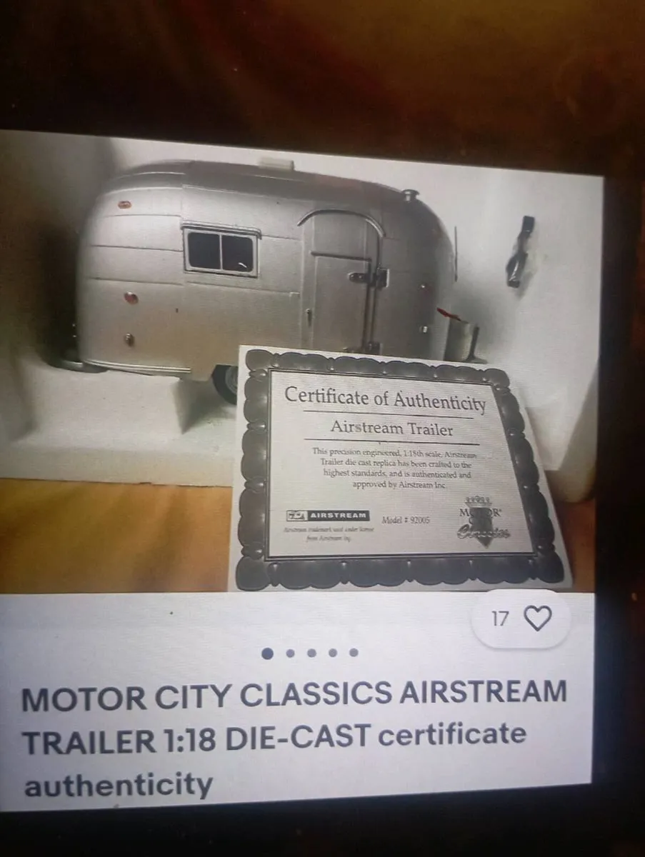 MOTOR CITY CLASSIC AIRSTREAM TRAILER 1-18 SCALE - Image 1