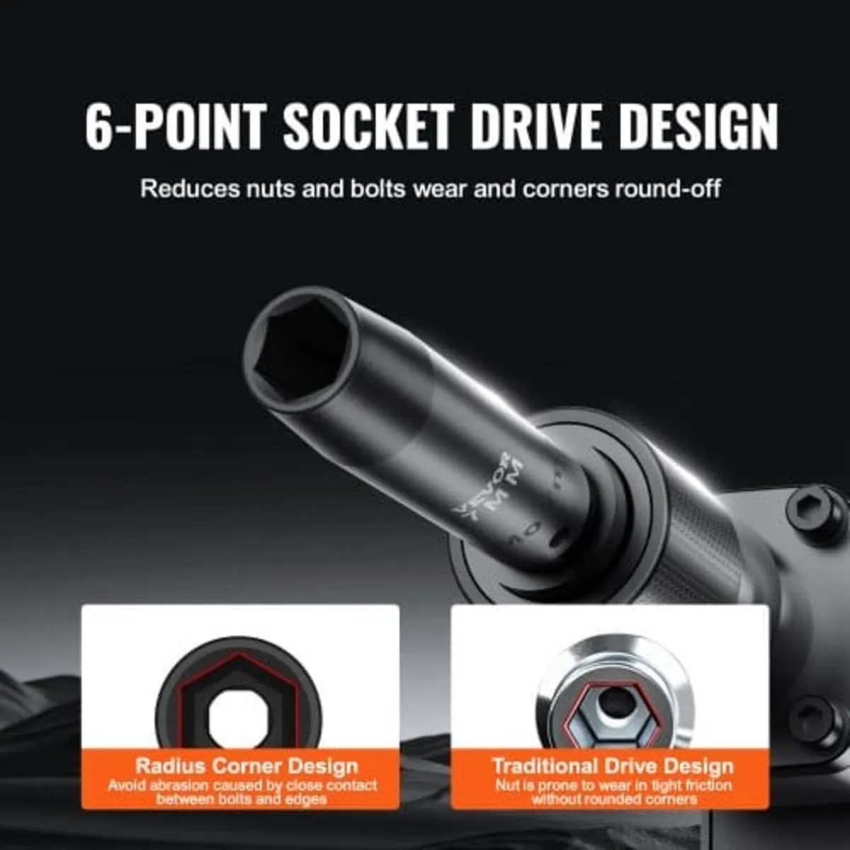 1/2" Drive Deep Impact Socket Set, 34pcs Socket Se - Image 2
