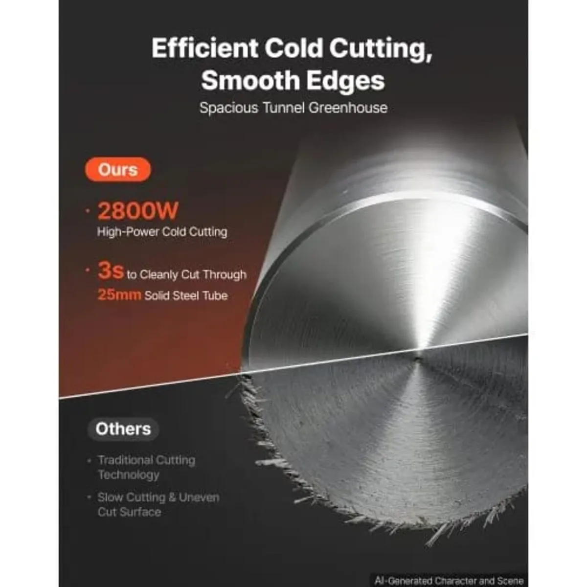 Chop Saw 355 mm Cold Cut Blade 2800 W Powerful Mot - Image 3