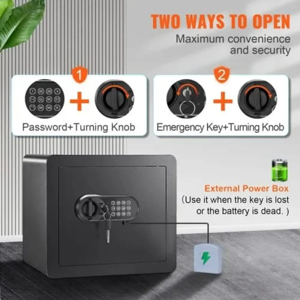 Safe, 33.9 L Home Safe, Steel Security Safe with D - Image 3