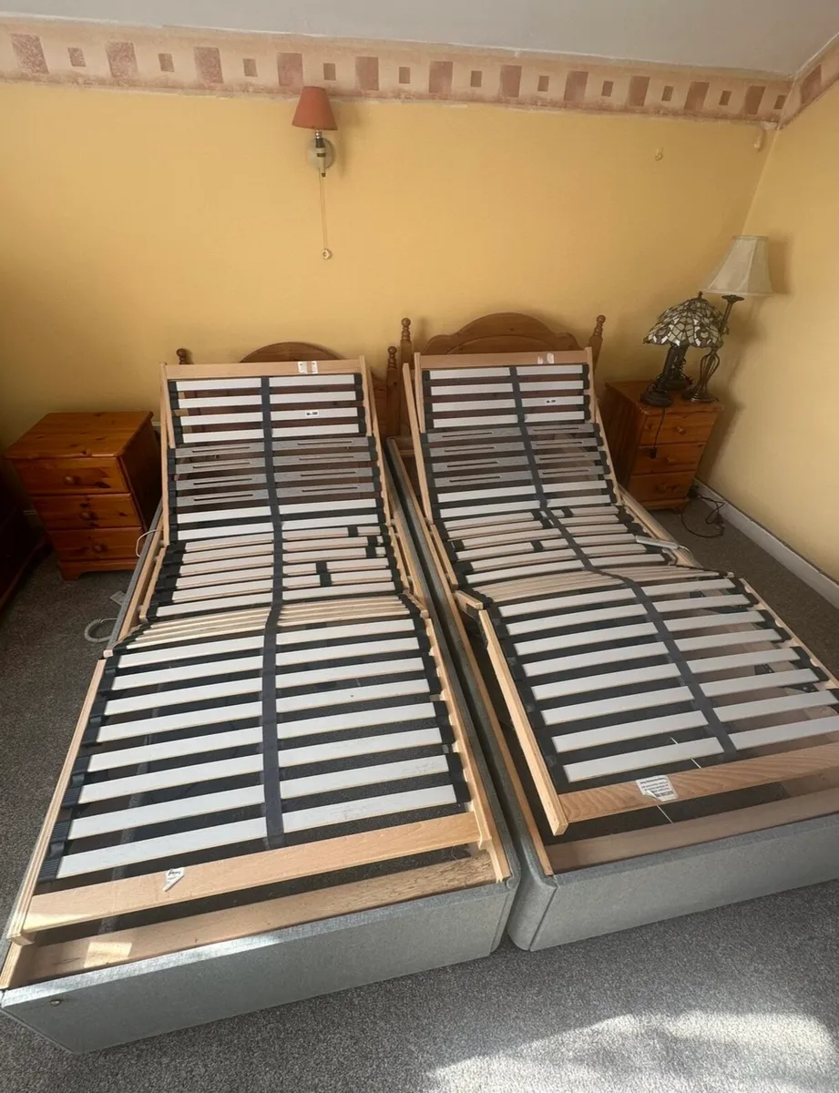 2 Adjustable Electric Bed Bases with Remotes - Image 4