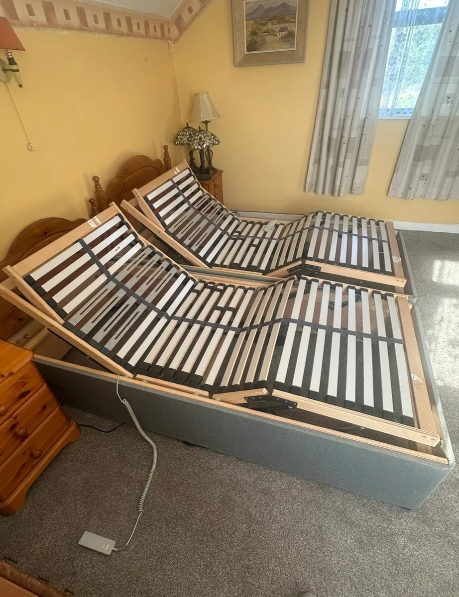 2 Adjustable Electric Bed Bases with Remotes - Image 2