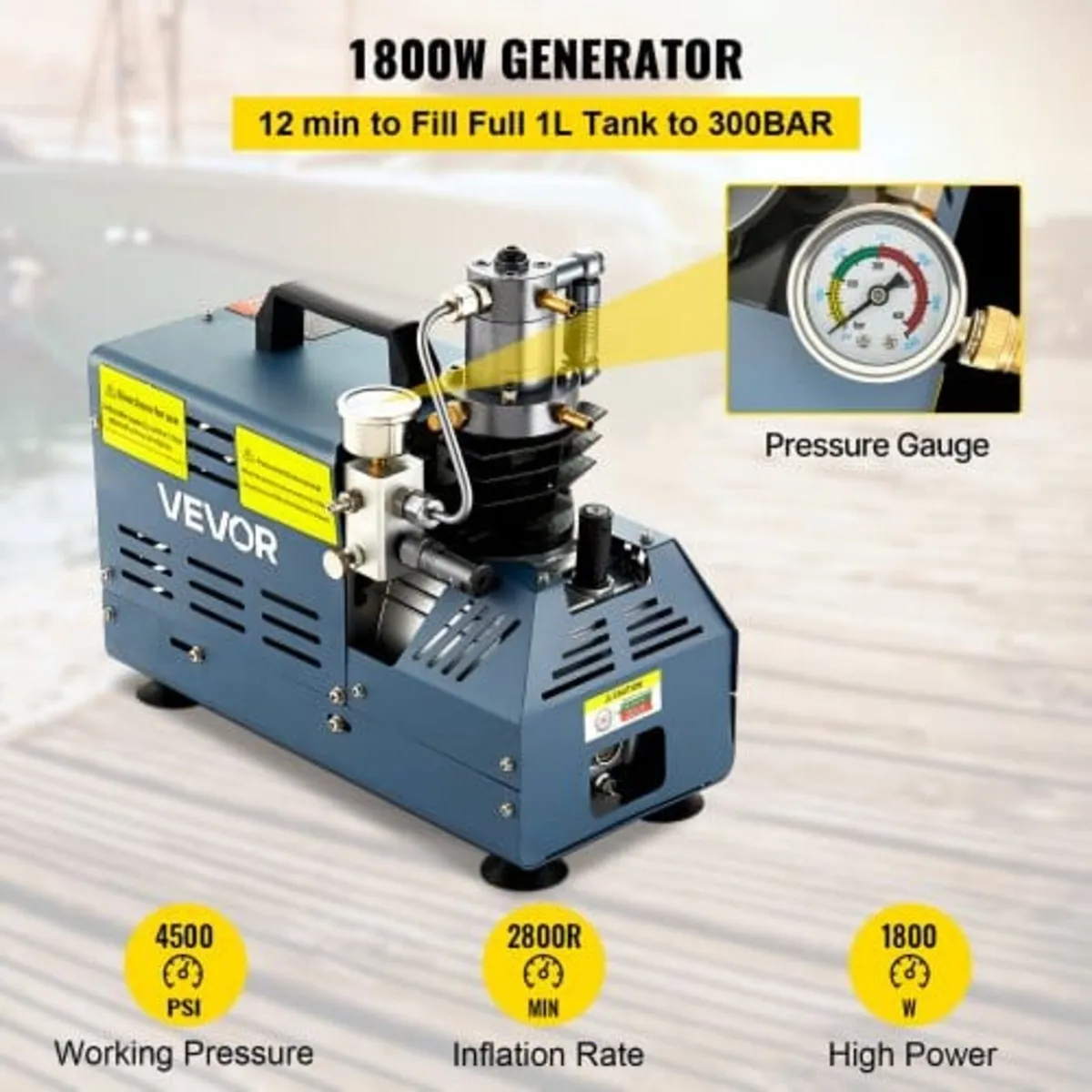 High Pressure Compressor, 4500PSI/30MPA High Press - Image 4