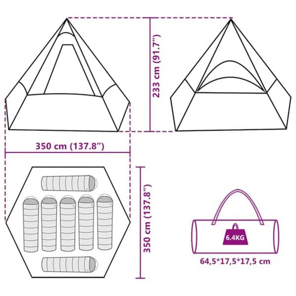Camping Tent Tipi 7-Person Orange Waterproof

Desc - Image 4