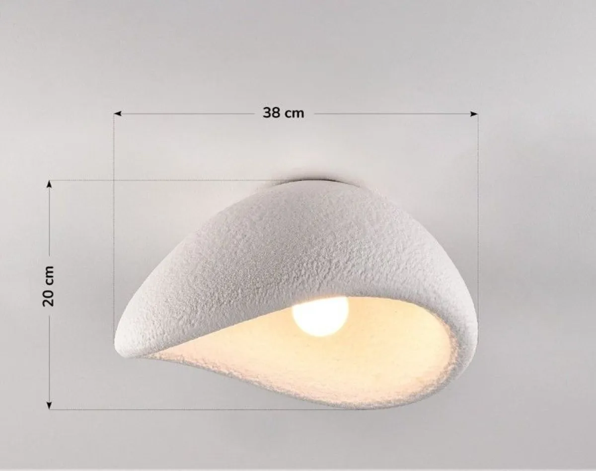 Wabi Sabi Ceiling Light White Stone Effect 38cm Mo - Image 3