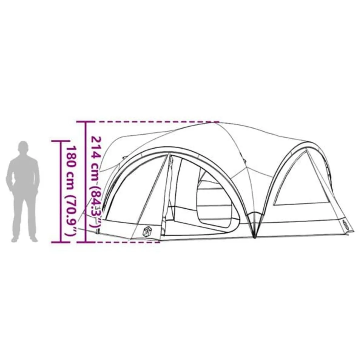 Family Tent 10-Person Blue and Grey 460 x 430 x 21 - Image 4