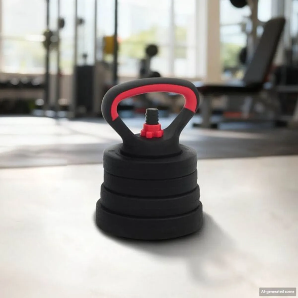 4-in-1 Dumbbell Barbell Kettlebell Set 20 kg Black - Image 3
