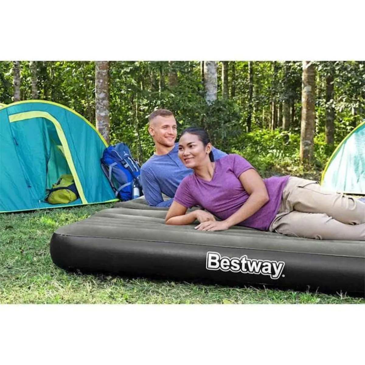 3-in-1 Inflatable Airbed Black and Grey 188x99x25 - Image 2