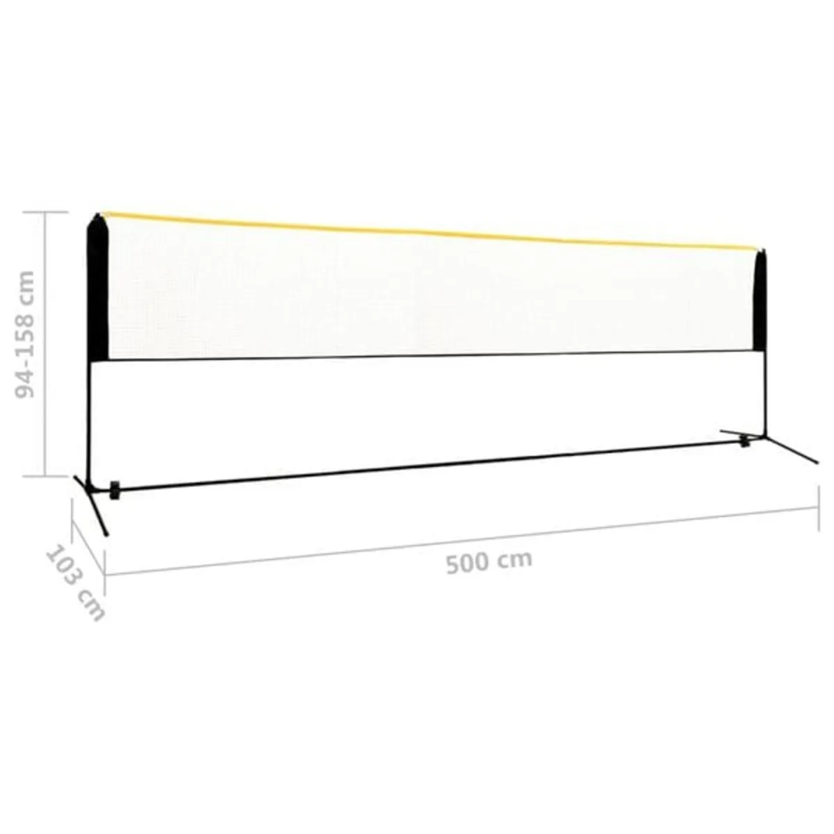 Adjustable Badminton Net 500x103x94-158 cm Metal - Image 3