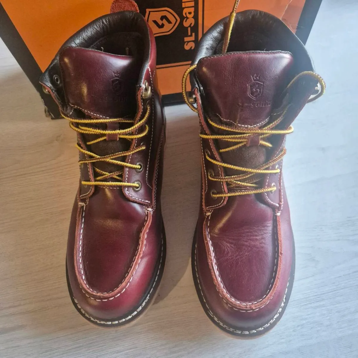 Men's Leather Moc Toe Boots, UK 8.5, UK 42.5 - Image 2