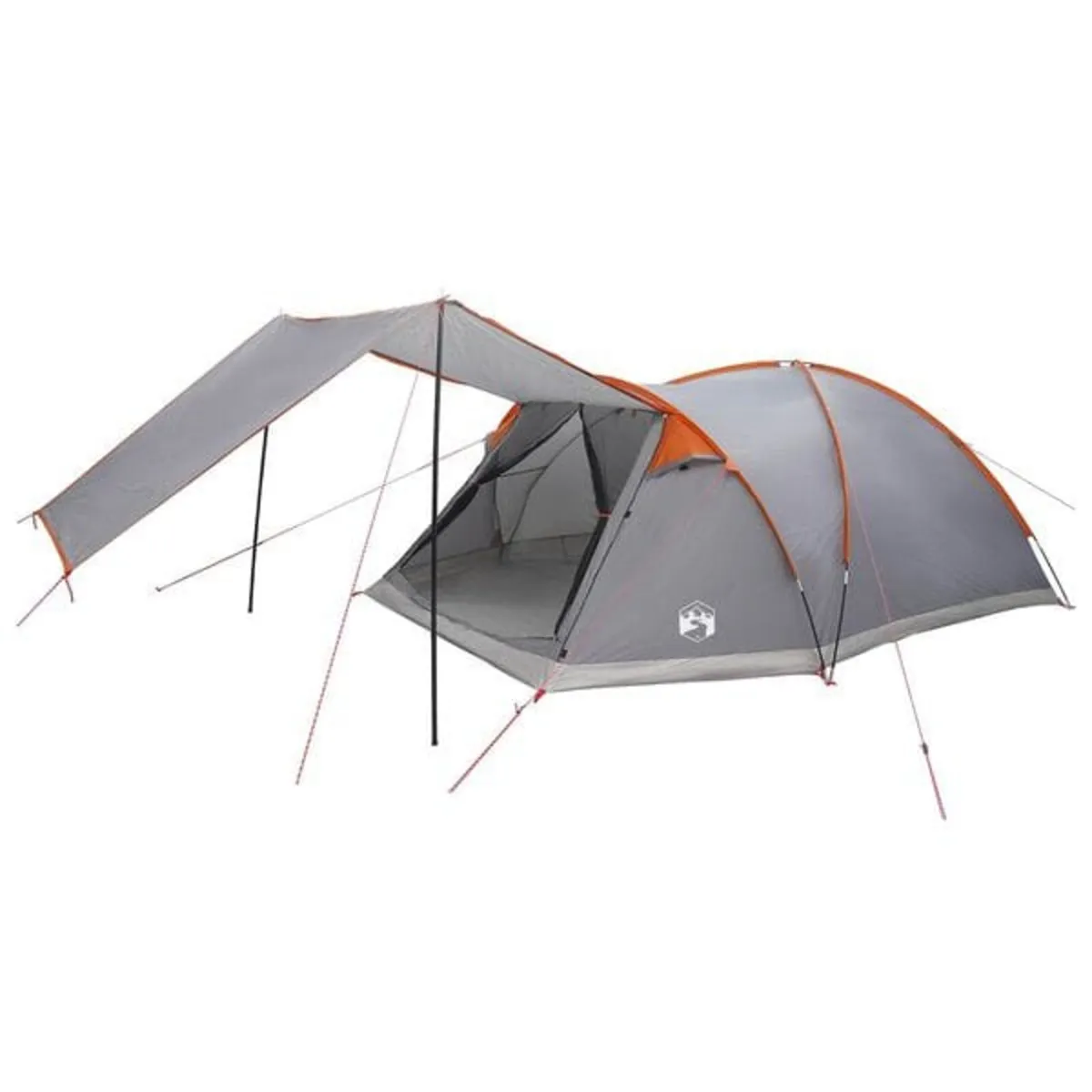 Cabin Tent 8-Person Grey and Orange Polyester and - Image 1
