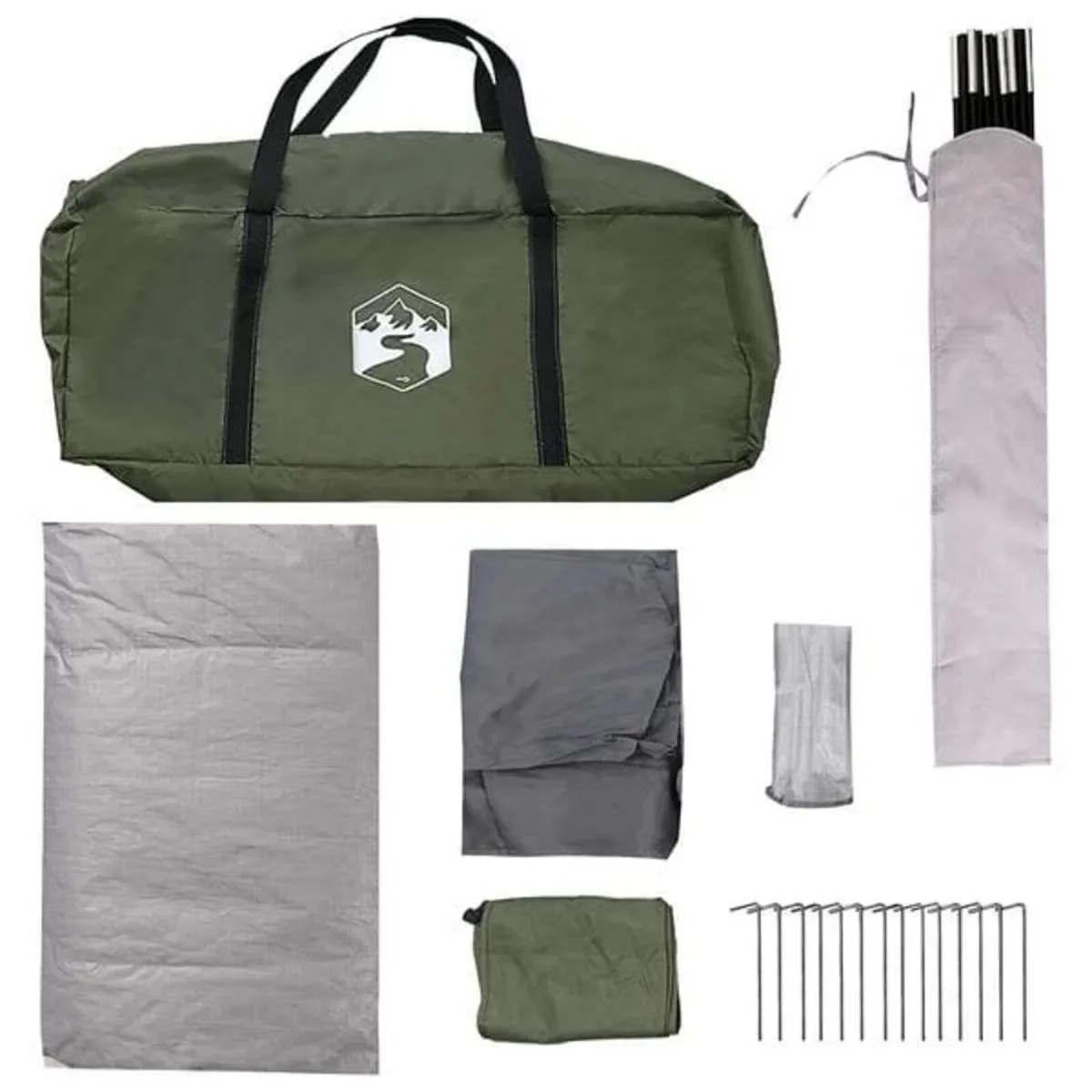 Tunnel Tent 3-Person Olive Green Polyester and Ste - Image 4