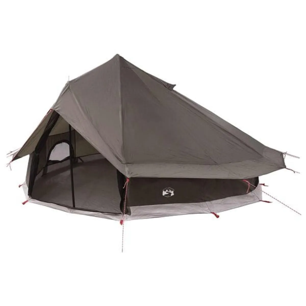 Tipi Tent 18-Person Brown Grey Polyester and Steel - Image 1