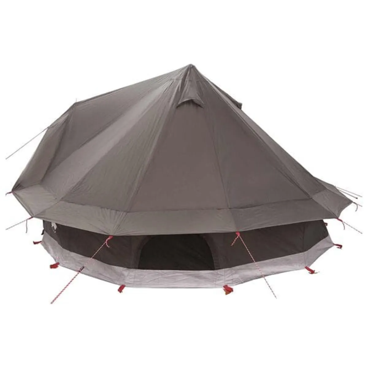 Tipi Tent 18-Person Brown Grey Polyester and Steel - Image 3