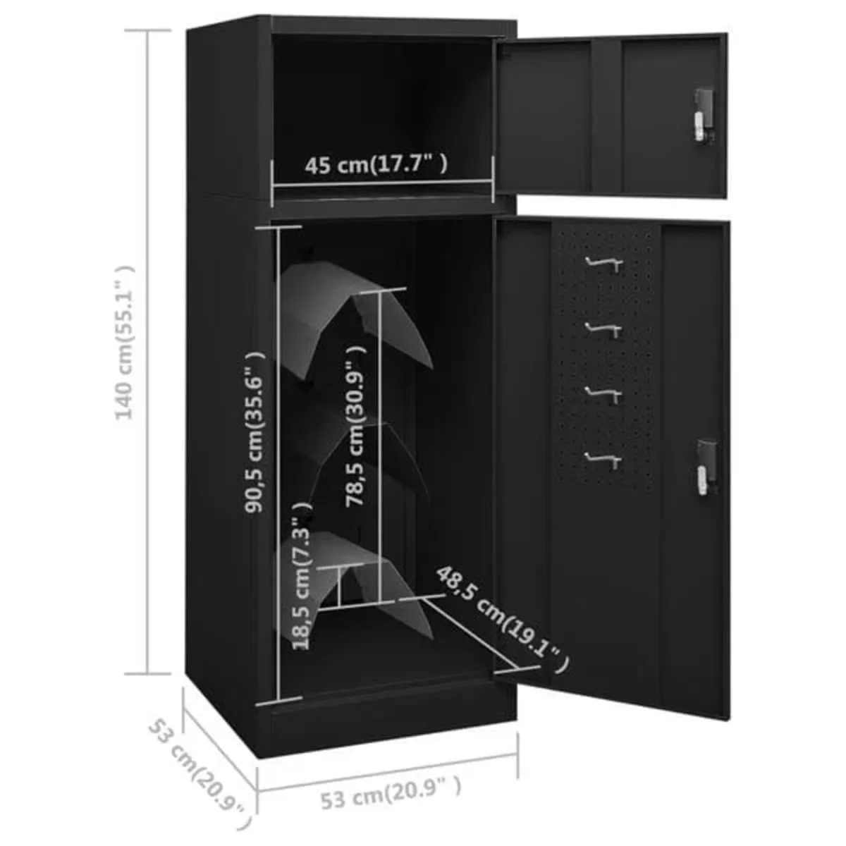 Saddle Cabinet Black 53x53x140 cm Steel

Descripti - Image 4