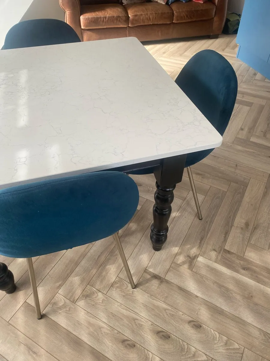 Kitchen Table and Chairs Marble Top - Image 4