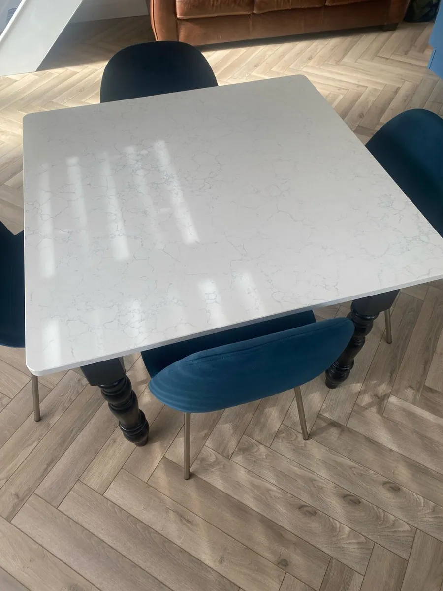 Kitchen Table and Chairs Marble Top - Image 1