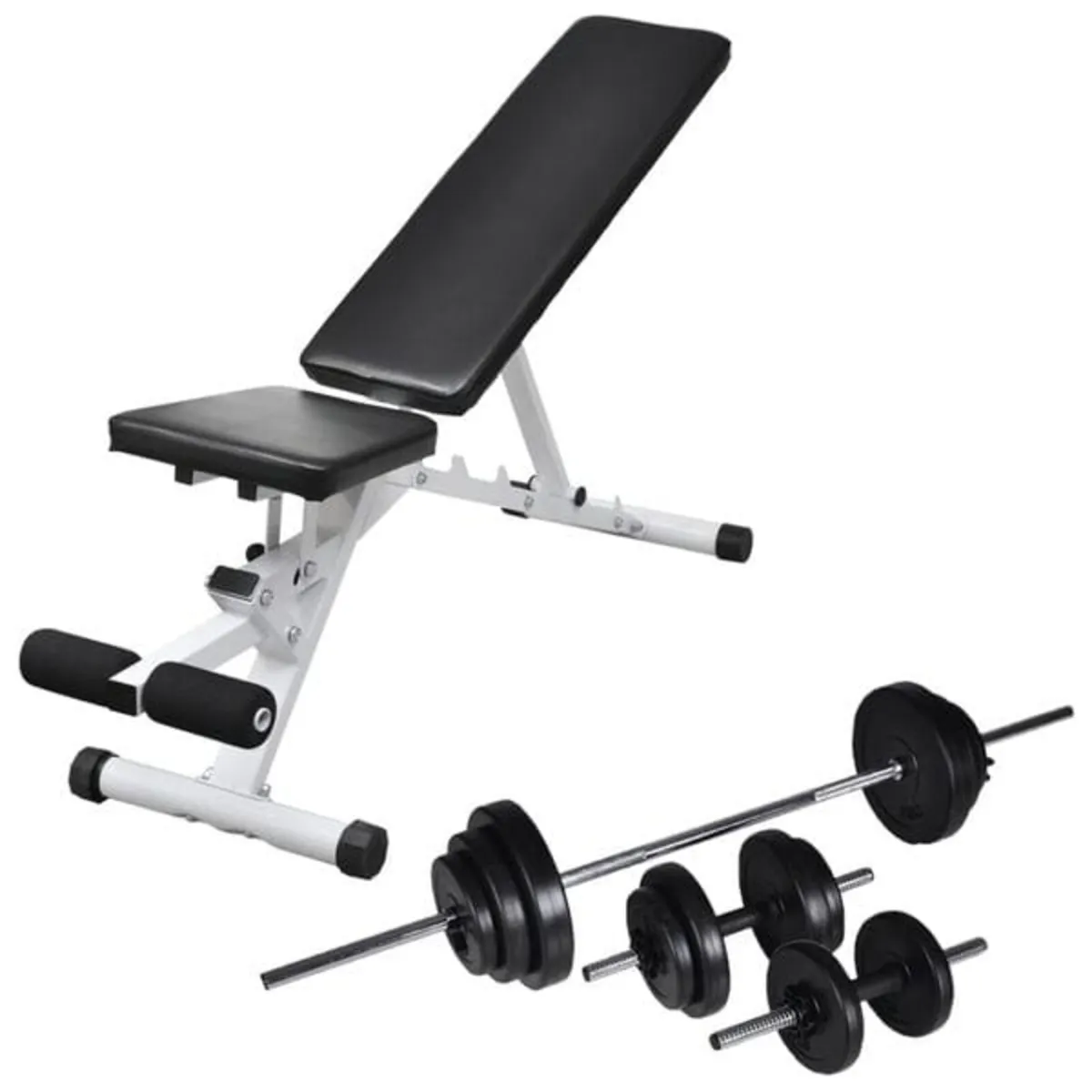 Workout Bench with Barbell and Dumbbell Set 30,5 k - Image 1