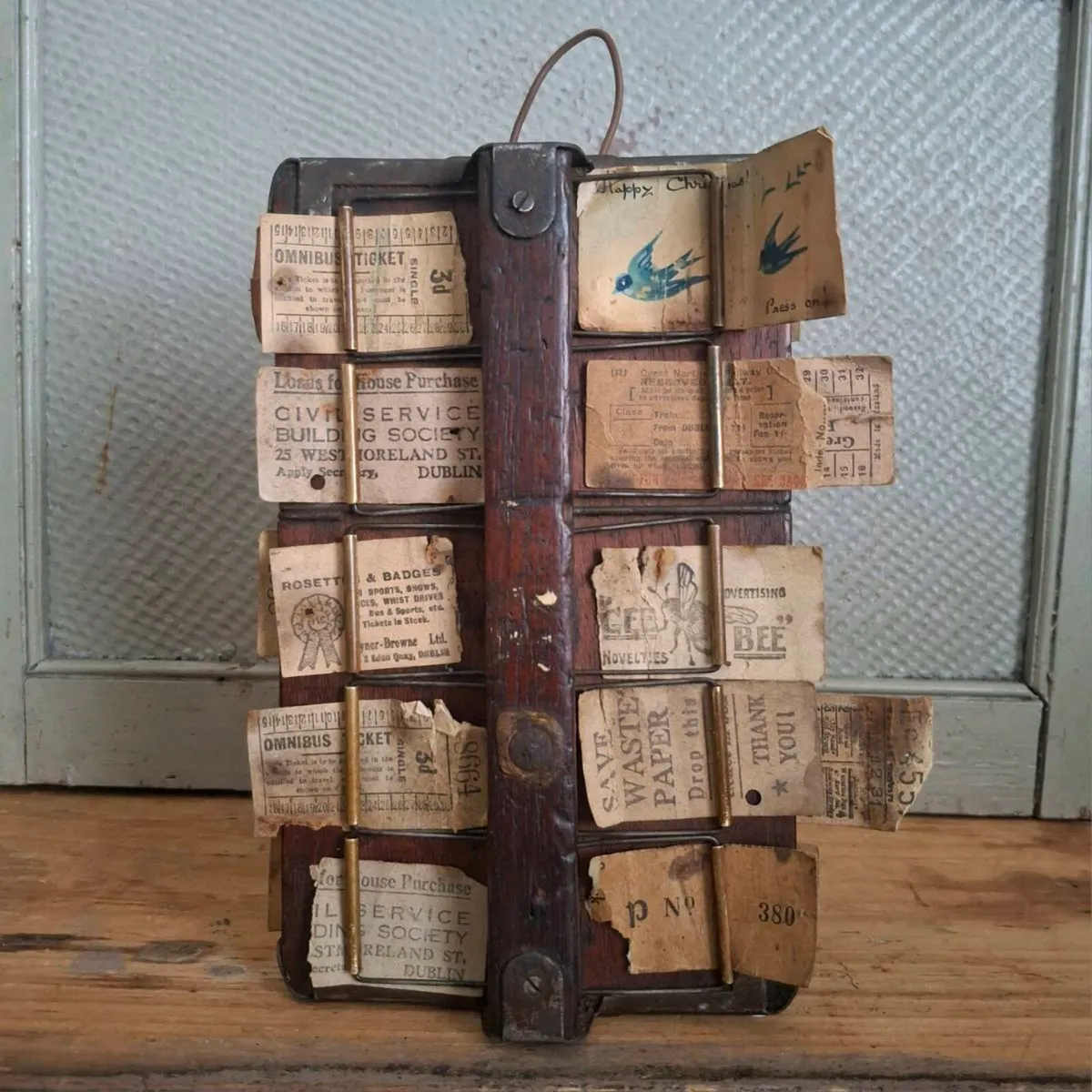 1920s Irish Railway Conductor Ticket Rack Holder - Image 3
