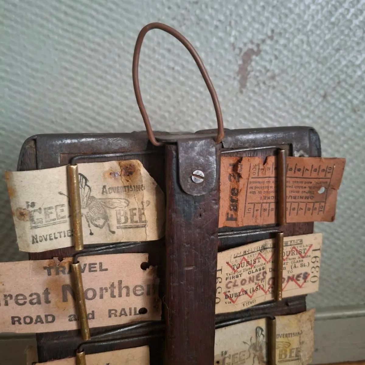 1920s Irish Railway Conductor Ticket Rack Holder - Image 4