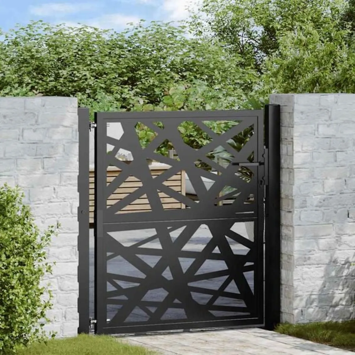 Garden Gate Black 100x100 cm Steel Light Design

D - Image 2