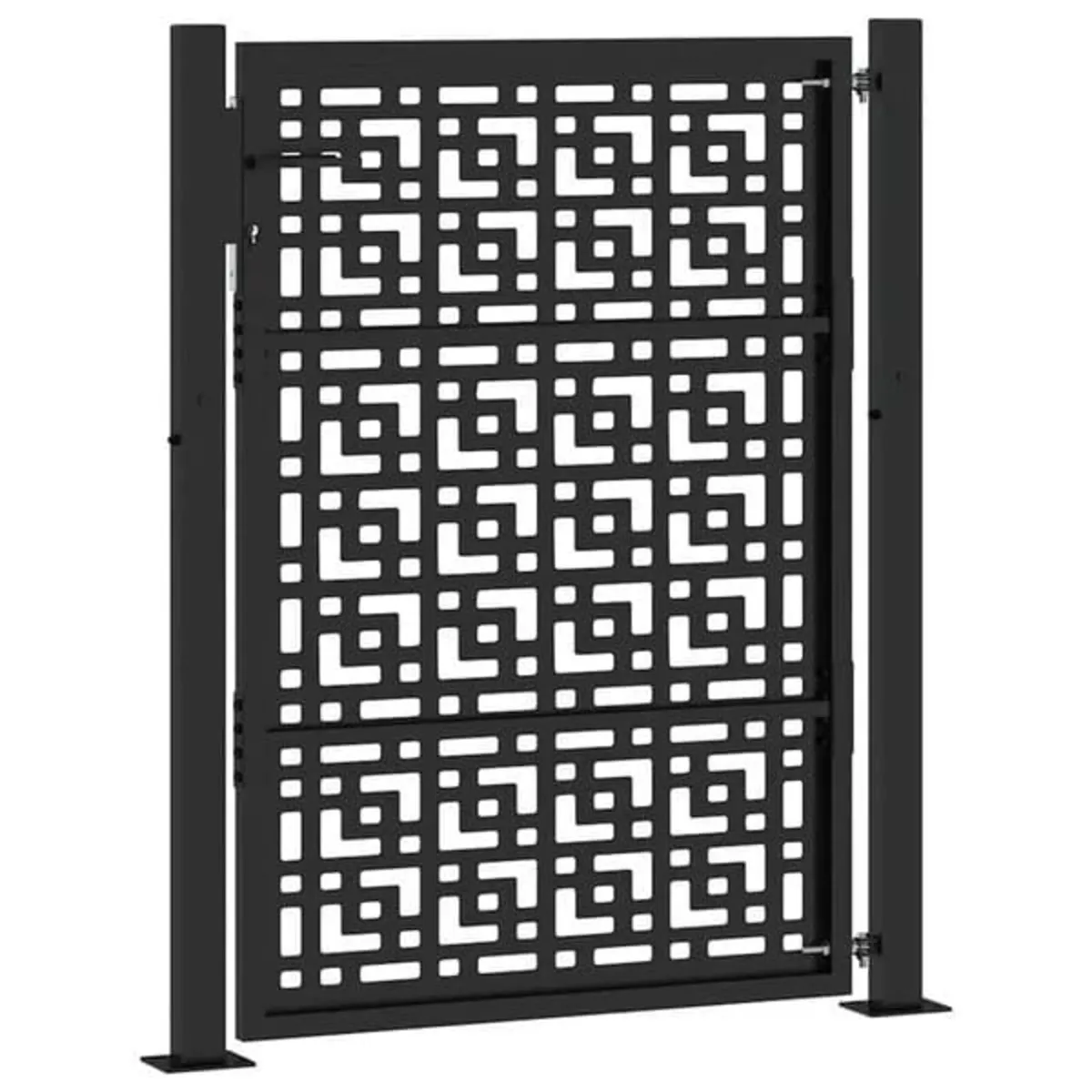 Garden Gate Black 100x125 cm Steel Cross Design

D - Image 4