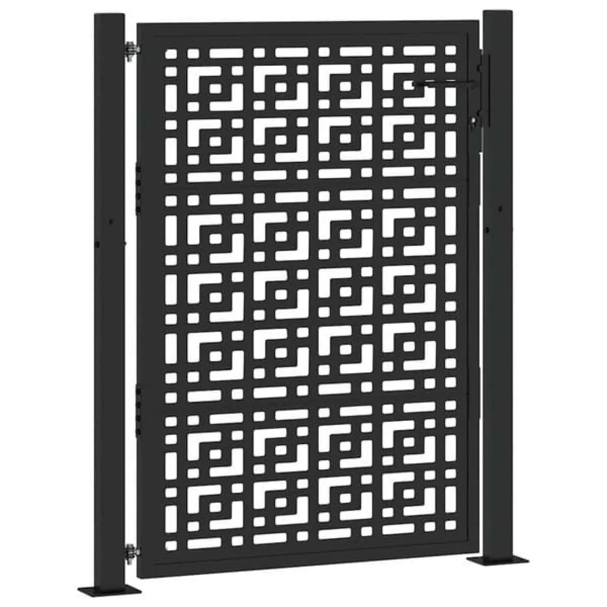 Garden Gate Black 100x125 cm Steel Cross Design

D - Image 1
