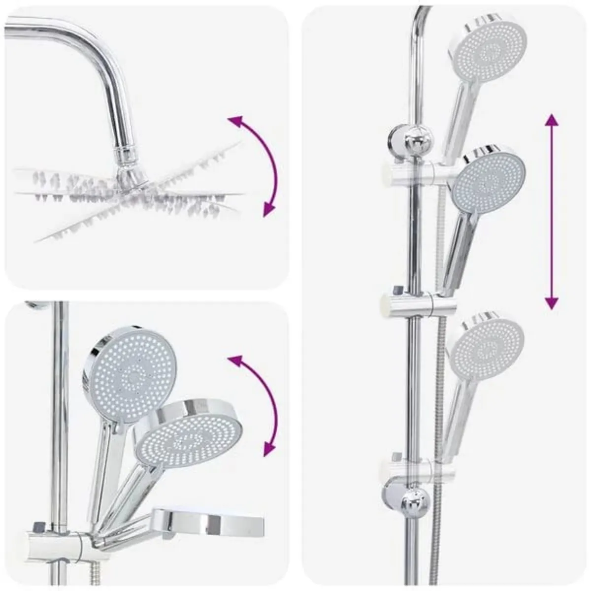 Shower System Chrome Stainless Steel 21 x 48 x 112 - Image 4