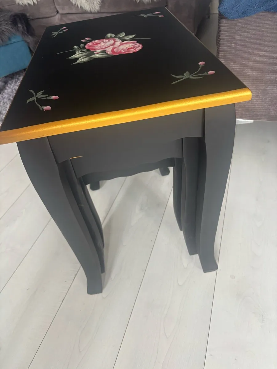 Three black painted tables brand new - Image 3