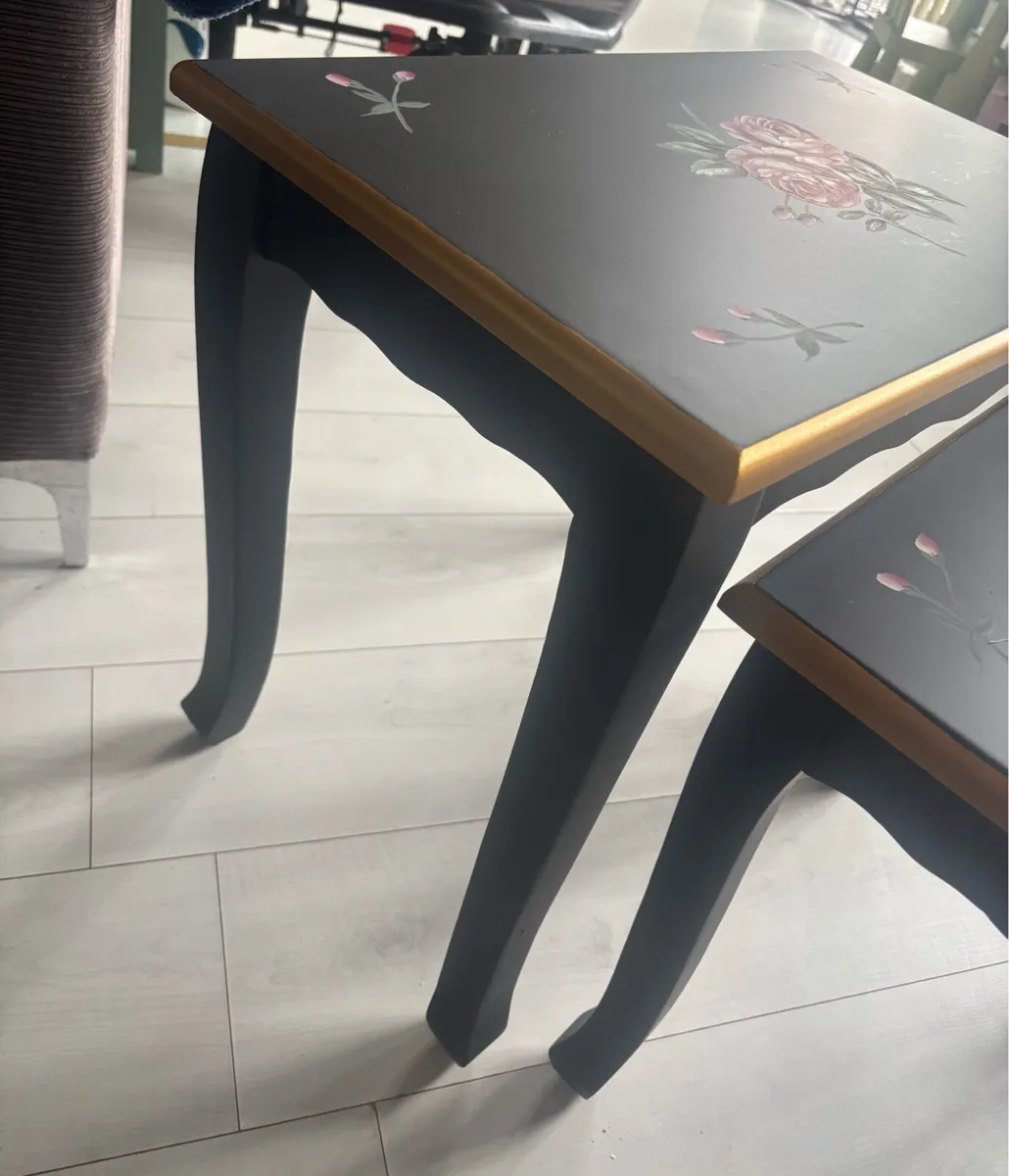 Three black painted tables brand new - Image 4