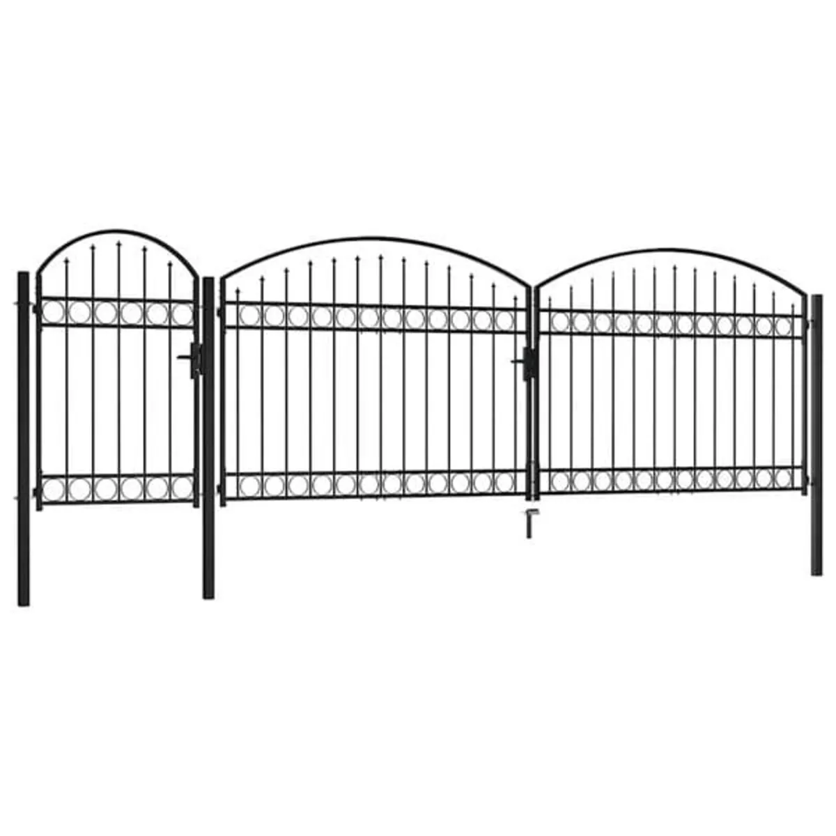Garden Fence Gate "ASSEN" with Arched Top Steel 1, - Image 3