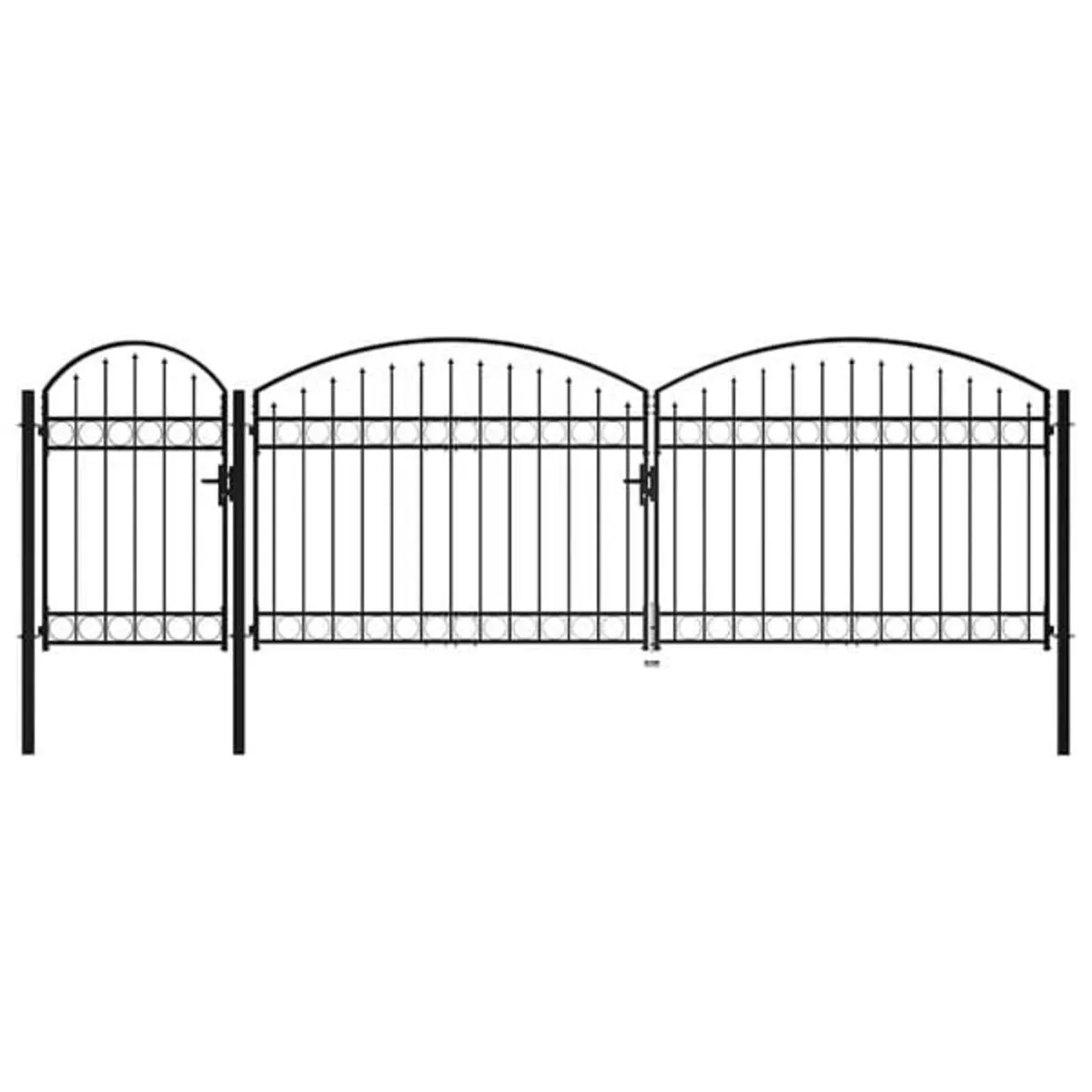 Garden Fence Gate "ASSEN" with Arched Top Steel 1, - Image 1