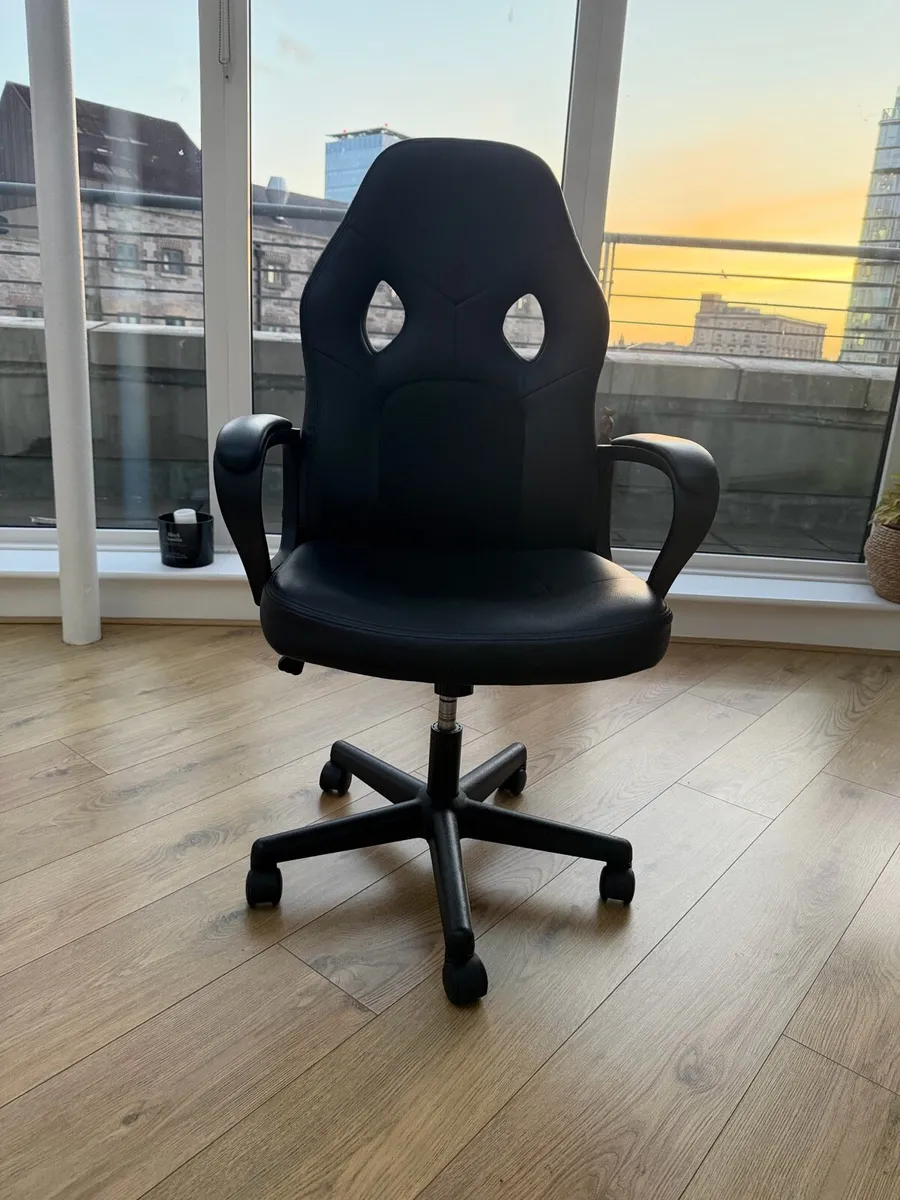 Basetbl Ergonomic Office Chair- Black Leather - Image 1