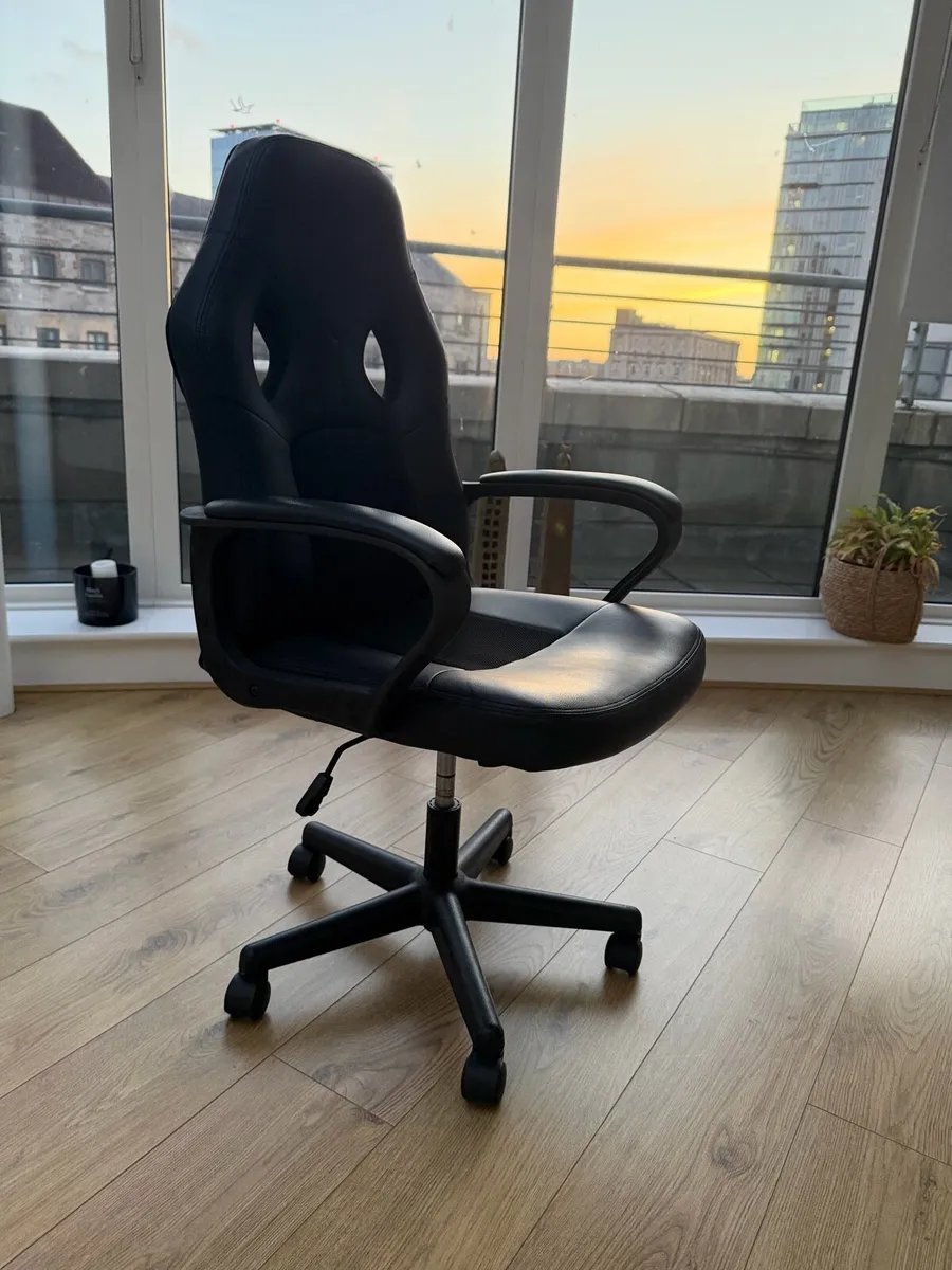 Basetbl Ergonomic Office Chair- Black Leather - Image 2
