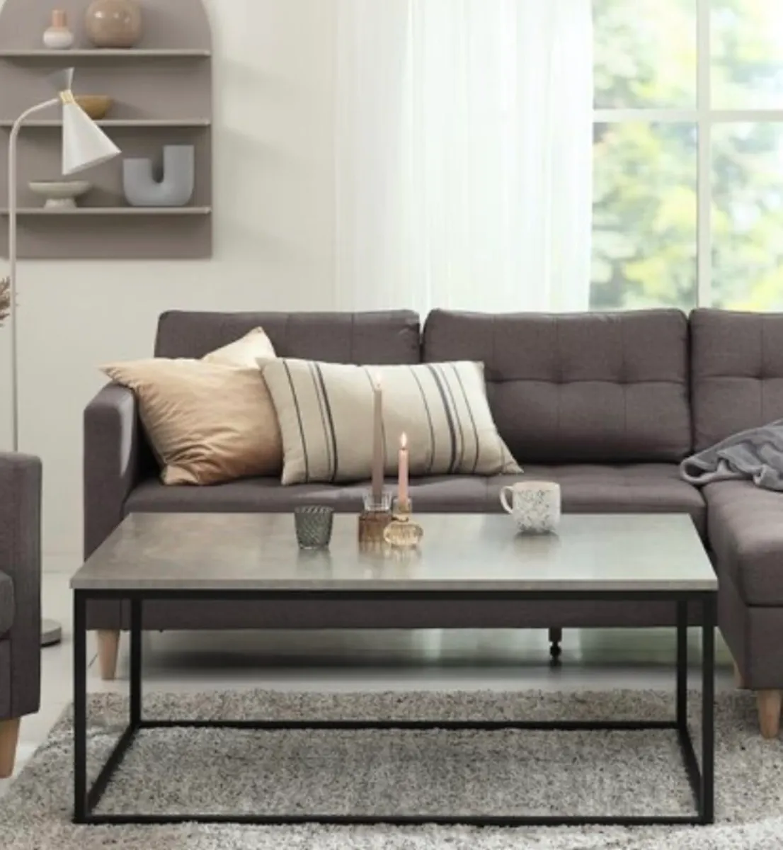 Marble effect large coffee table - Image 1