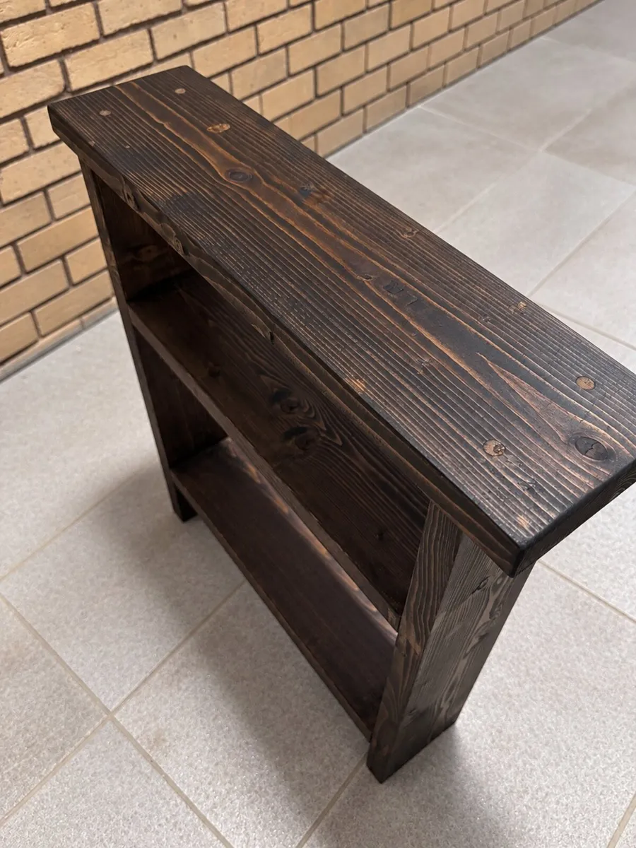 Rustic Wood Bathroom Storage in Vintage Black - Image 4