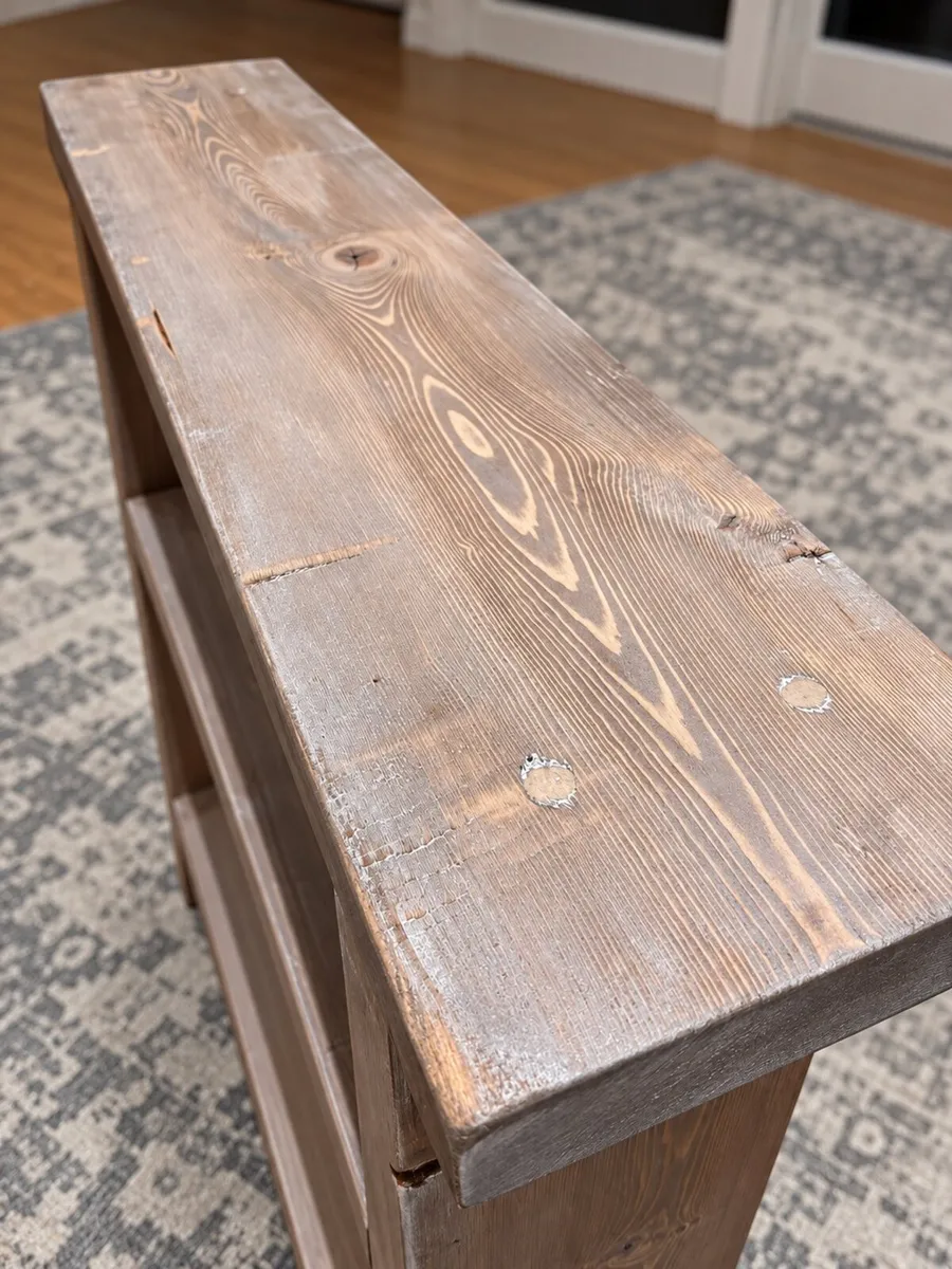 Rustic Wood Bathroom Storage Aged Oak/Lime Finish - Image 4